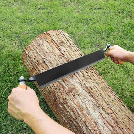 EARTH WORTH 13-inch Draw Knife, Straight Draw Shaver, wood Grip Handles, Blade Cover Debarking Tool 83-DT5225